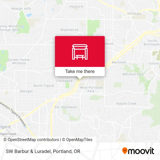 SW Barbur & Luradel map