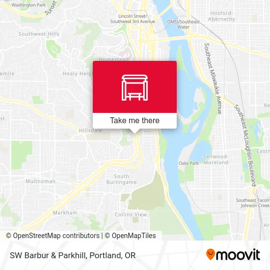 SW Barbur & Parkhill map