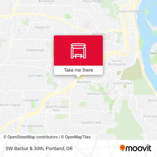 SW Barbur & 30th map