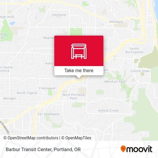 Barbur Transit Center map