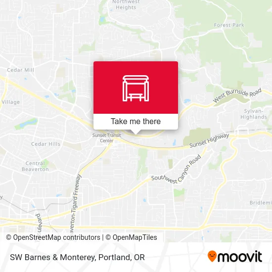 SW Barnes & Monterey map