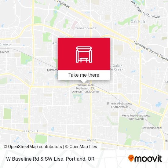 W Baseline Rd & SW Lisa map
