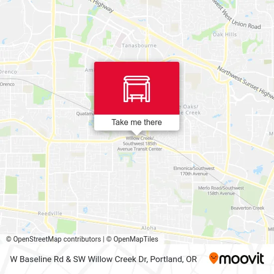 Mapa de W Baseline Rd & SW Willow Creek Dr