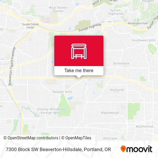 7300 Block SW Beaverton-Hillsdale map