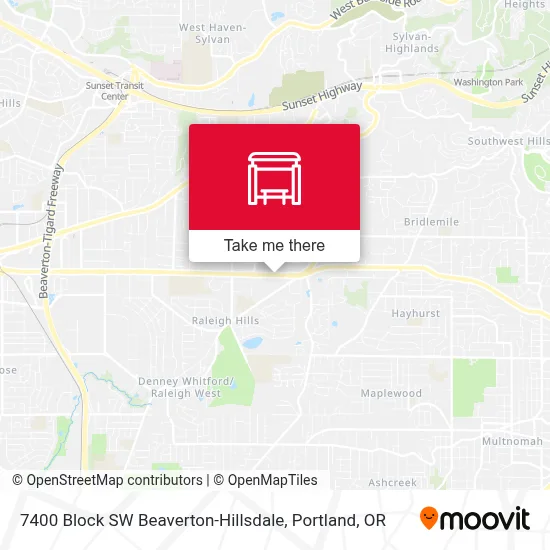 7400 Block SW Beaverton-Hillsdale map