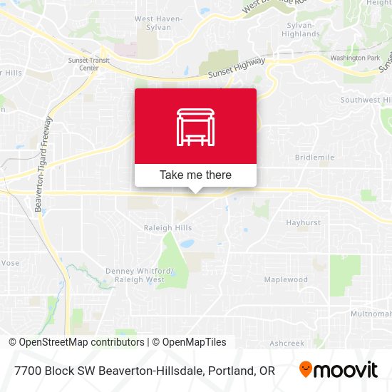 Mapa de 7700 Block SW Beaverton-Hillsdale