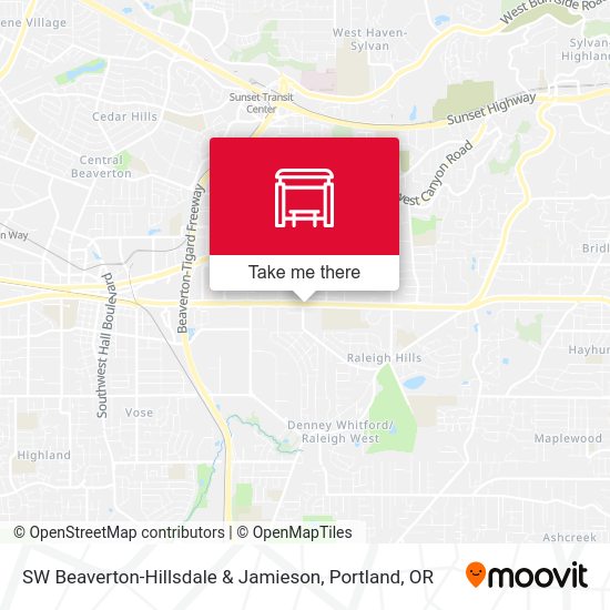 Mapa de SW Beaverton-Hillsdale & Jamieson