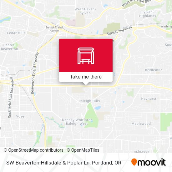 Mapa de SW Beaverton-Hillsdale & Poplar Ln