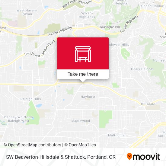 Mapa de SW Beaverton-Hillsdale & Shattuck