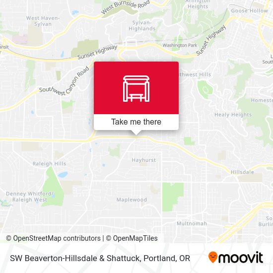Mapa de SW Beaverton-Hillsdale & Shattuck