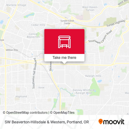 Mapa de SW Beaverton-Hillsdale & Western