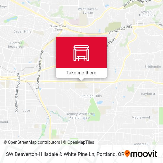 SW Beaverton-Hillsdale & White Pine Ln map