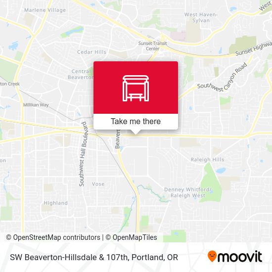 Mapa de SW Beaverton-Hillsdale & 107th