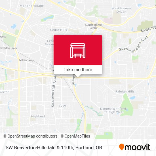 Mapa de SW Beaverton-Hillsdale & 110th