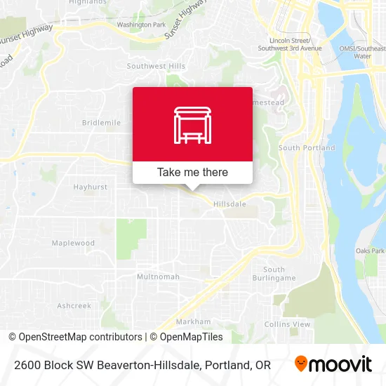 2600 Block SW Beaverton-Hillsdale map