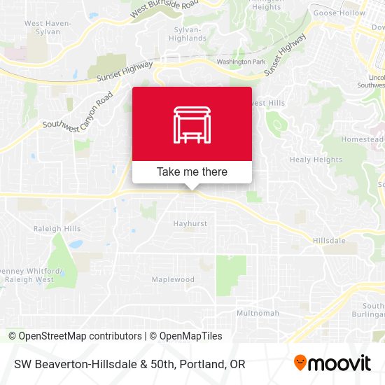 Mapa de SW Beaverton-Hillsdale & 50th