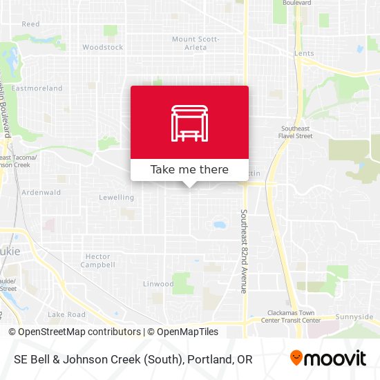 SE Bell & Johnson Creek (South) map