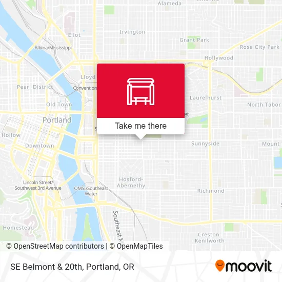 SE Belmont & 20th map