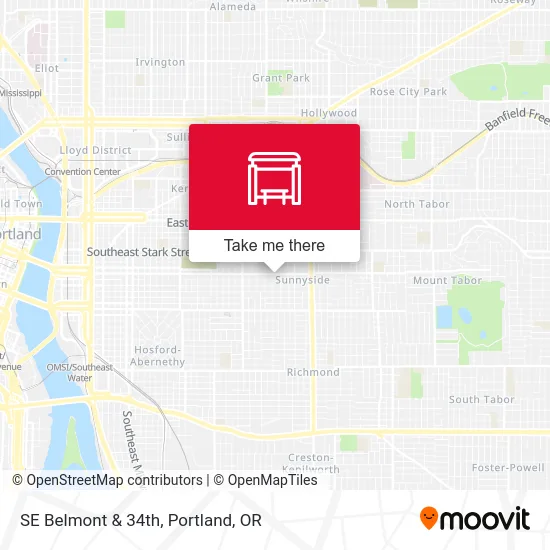 SE Belmont & 34th map