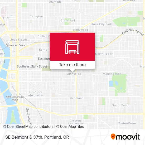 SE Belmont & 37th map