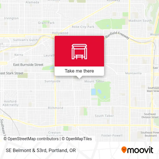 SE Belmont & 53rd map