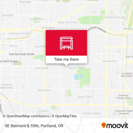 SE Belmont & 55th map