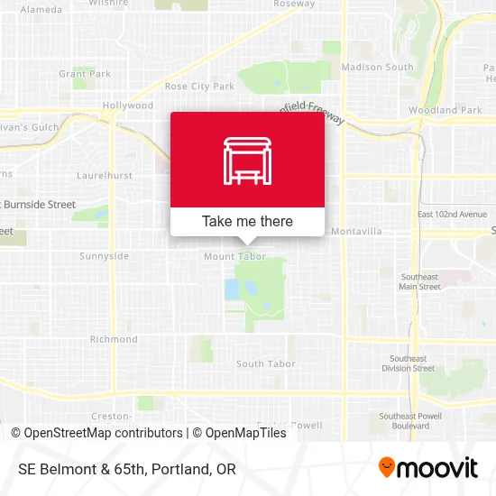 SE Belmont & 65th map