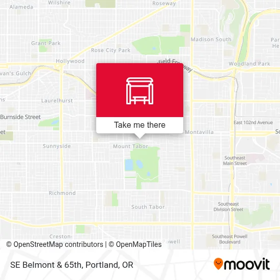 SE Belmont & 65th map