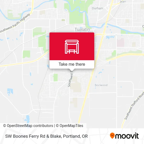 SW Boones Ferry Rd & Blake map