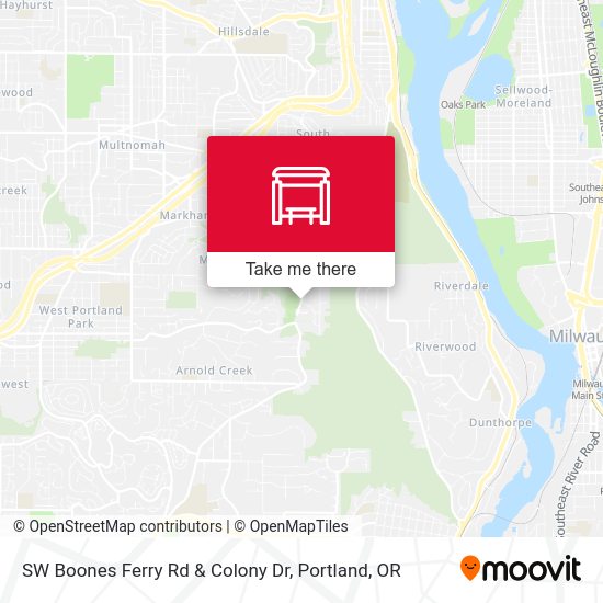 SW Boones Ferry Rd & Colony Dr map
