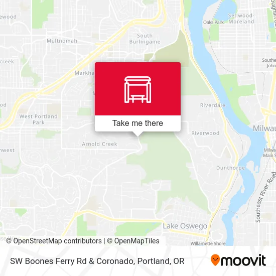SW Boones Ferry Rd & Coronado map