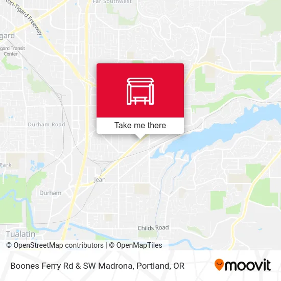 Boones Ferry Rd & SW Madrona map