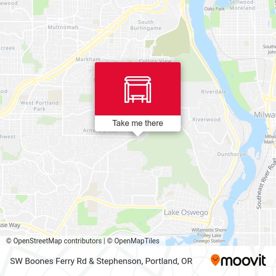 SW Boones Ferry Rd & Stephenson map