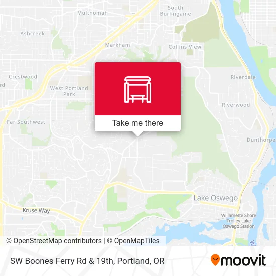 SW Boones Ferry Rd & 19th map