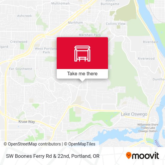 SW Boones Ferry Rd & 22nd map