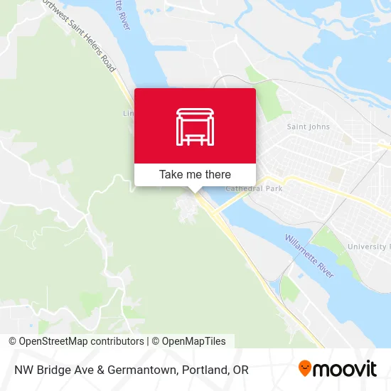 NW Bridge Ave & Germantown map