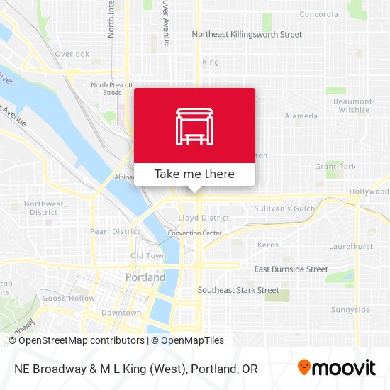 NE Broadway & M L King (West) map