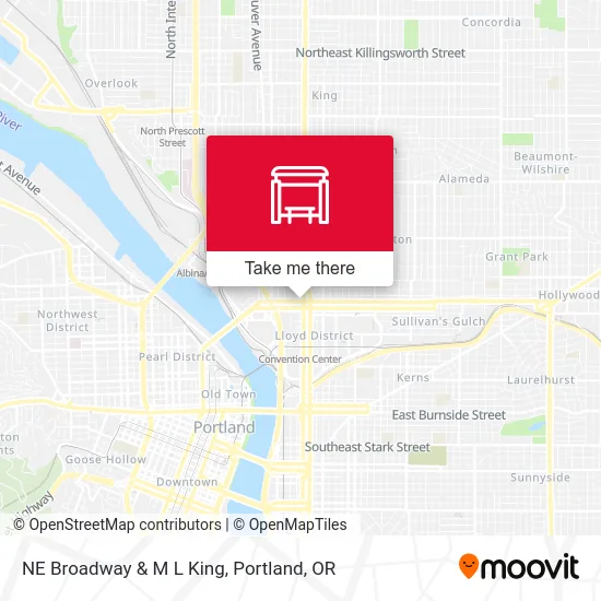 Mapa de NE Broadway & M L King