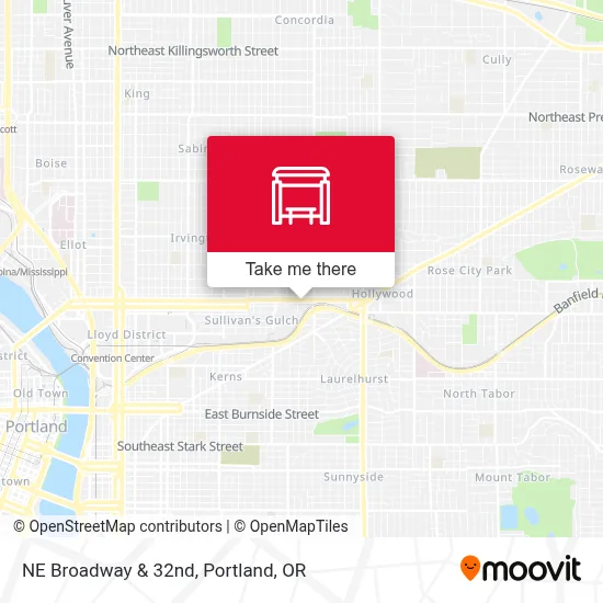 NE Broadway & 32nd map