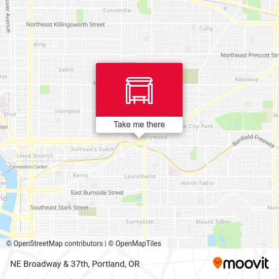 NE Broadway & 37th map