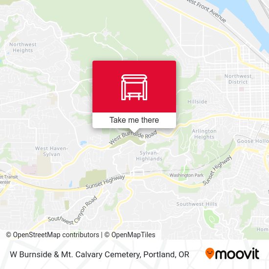 W Burnside & Mt. Calvary Cemetery map