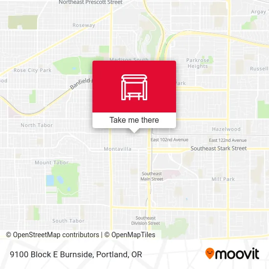 Mapa de 9100 Block E Burnside