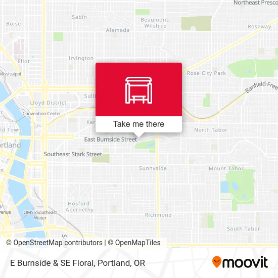 E Burnside & SE Floral map