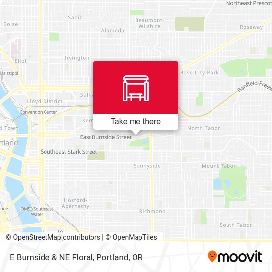 E Burnside & NE Floral map