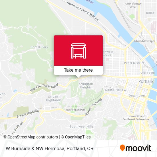 Mapa de W Burnside & NW Hermosa