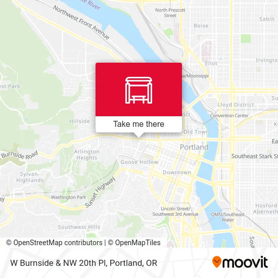 W Burnside & NW 20th Pl map