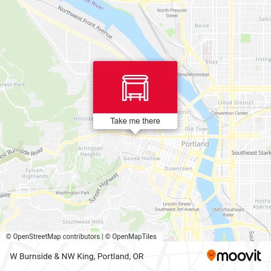 W Burnside & NW King map