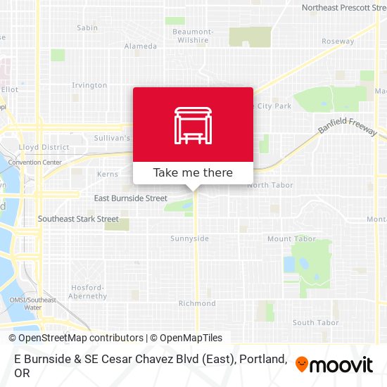 Mapa de E Burnside & SE Cesar Chavez Blvd (East)
