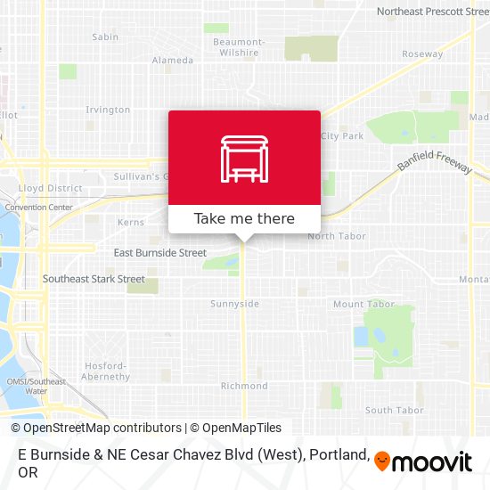 Mapa de E Burnside & NE Cesar Chavez Blvd (West)