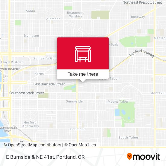 E Burnside & NE 41st map